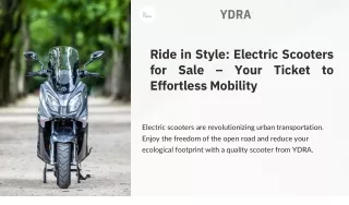 Smart and Stylish: Ydra's Electric Scooters Pave the Way for Green Commuting