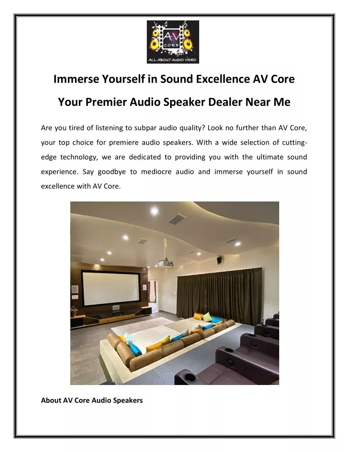 immerse yourself in sound excellence av core