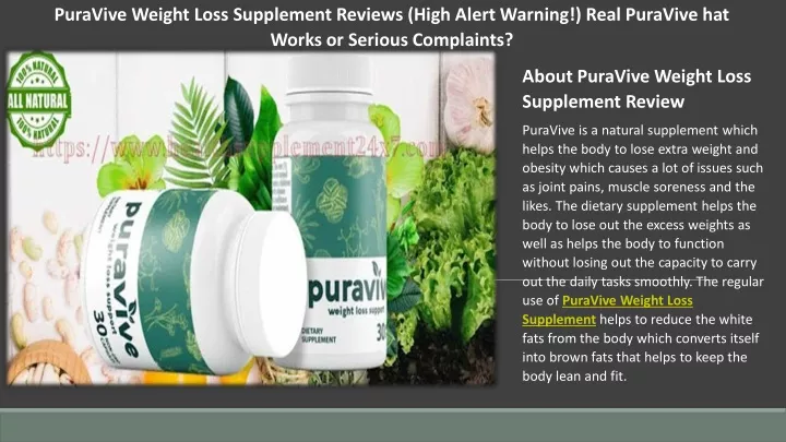 puravive weight loss supplement reviews high