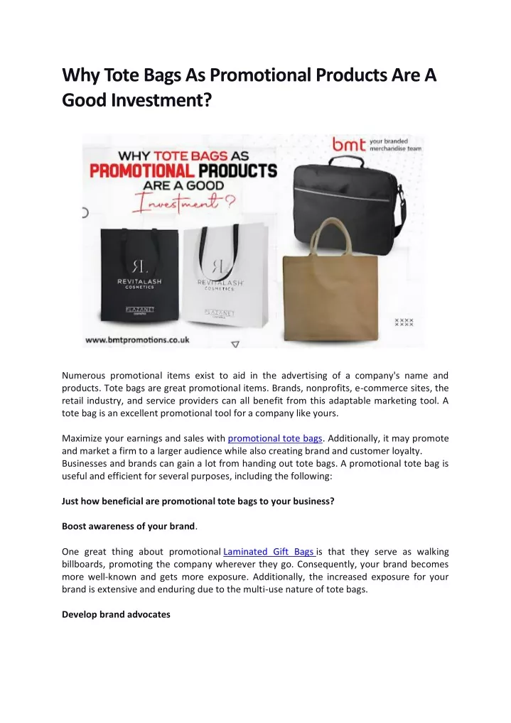 why tote bags as promotional products are a good