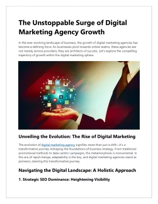 The Unstoppable Surge of Digital Marketing Agency Growth