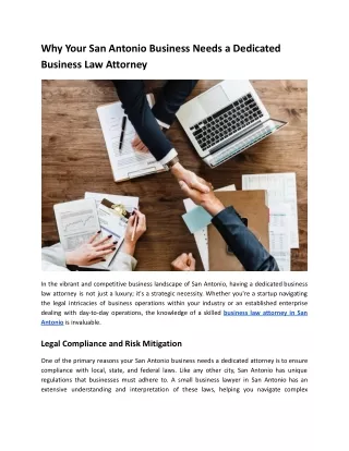 Why Your San Antonio Business Needs a Dedicated Business Law Attorney
