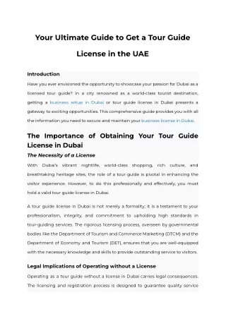 Your Ultimate Guide to Get a Tour Guide License in the UAE