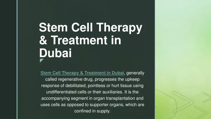 stem cell therapy treatment in dubai
