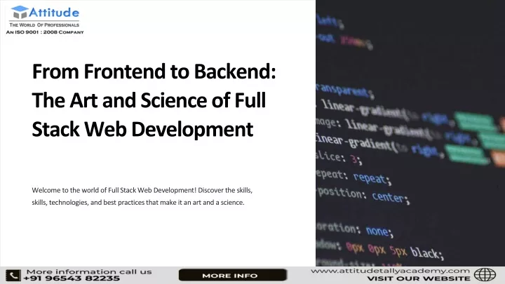 from frontend to backend the art and science