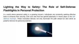 lighting the way to safety the role of self defense flashlights in personal protection