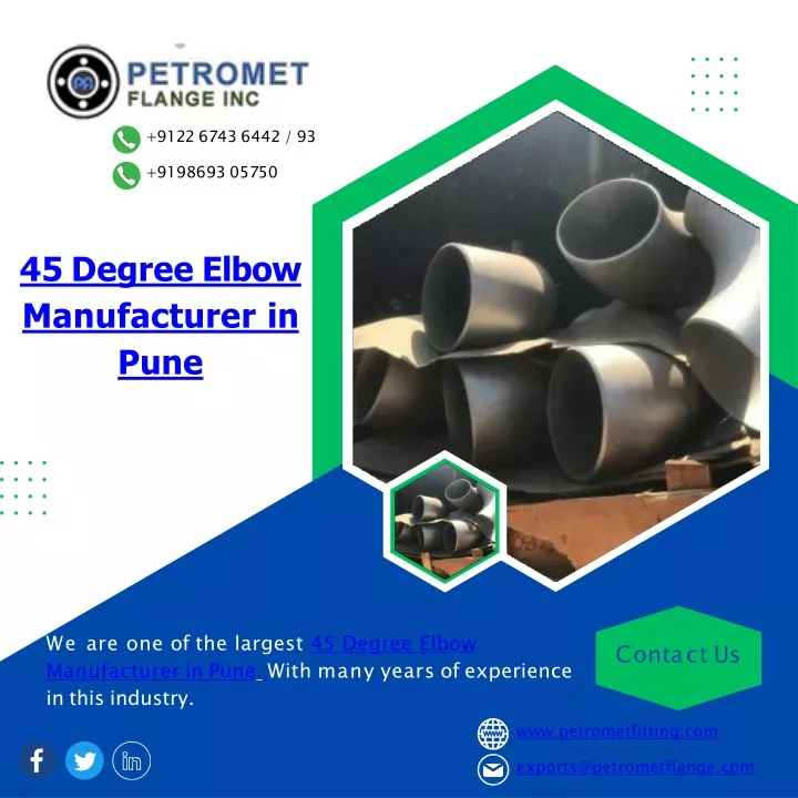 45 degree elbow manufacturer in pune