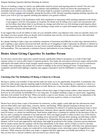 imagine smoking cigarettes spiritual meanings