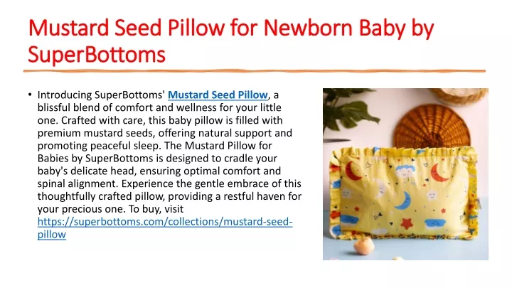 mustard seed pillow for newborn baby by superbottoms