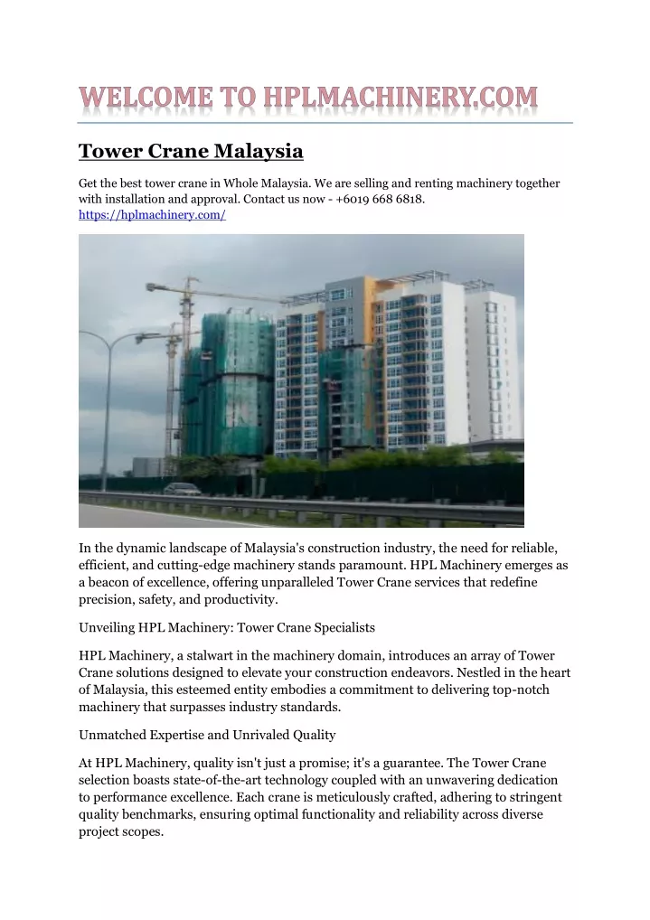 tower crane malaysia