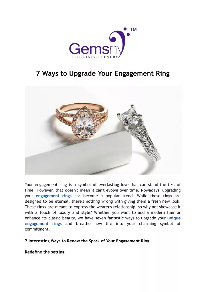 7 ways to upgrade your engagement ring