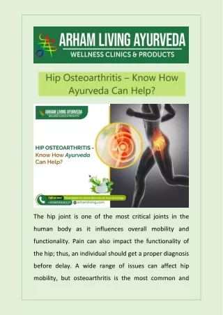 Hip Osteoarthritis Know How Ayurveda Can Help