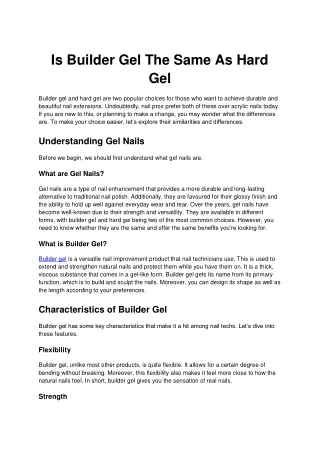 Is Builder Gel The Same As Hard Gel