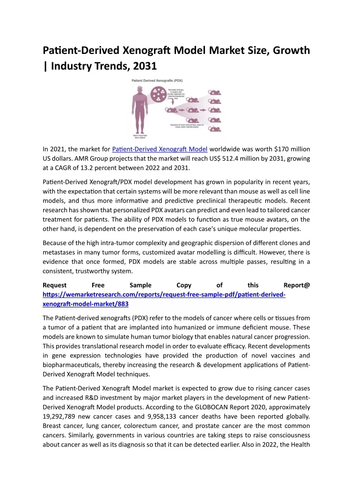 patient derived xenograft model market size