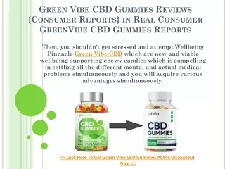 Green Vibe CBD Gummies Reviews