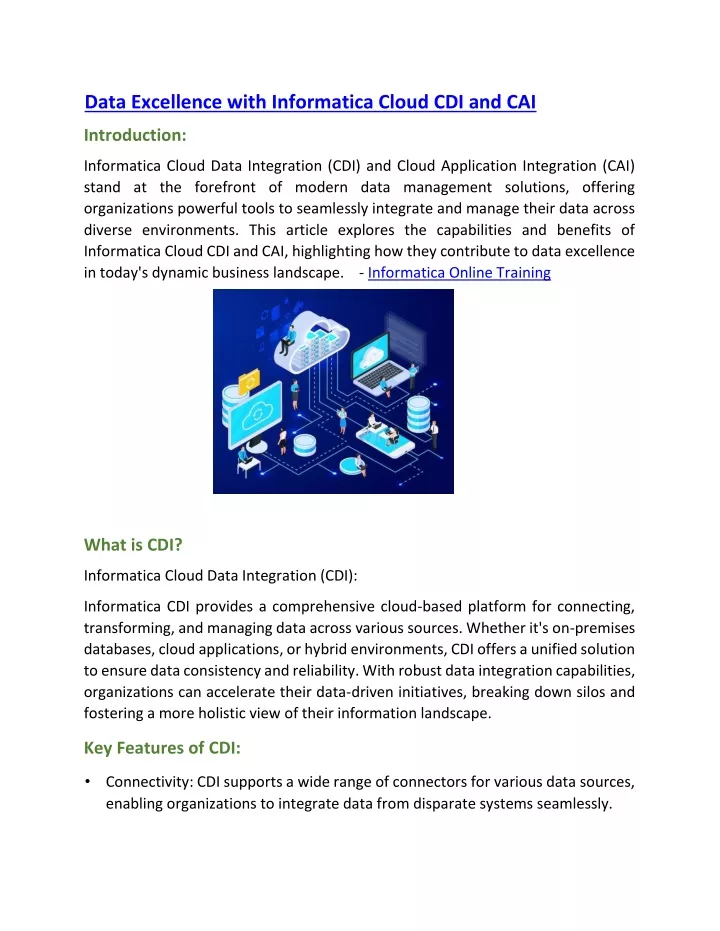 data excellence with informatica cloud cdi and cai