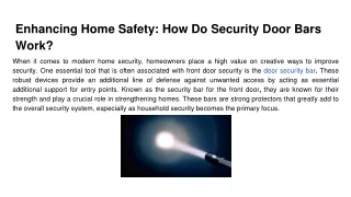 Enhancing Home Safety_ How Do Security Door Bars Work_