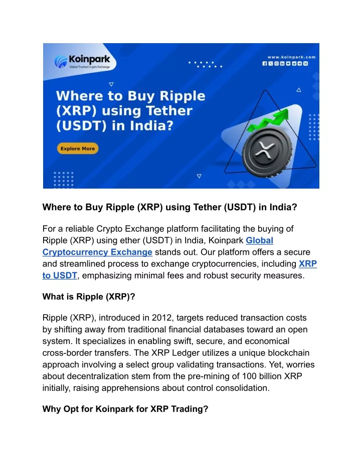 where to buy ripple xrp using tether usdt in india
