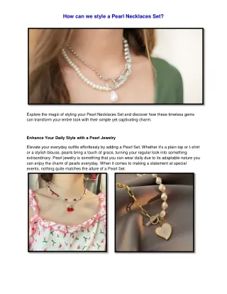 Best Pearl Jewelry set for Women