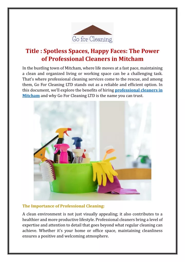 title spotless spaces happy faces the power