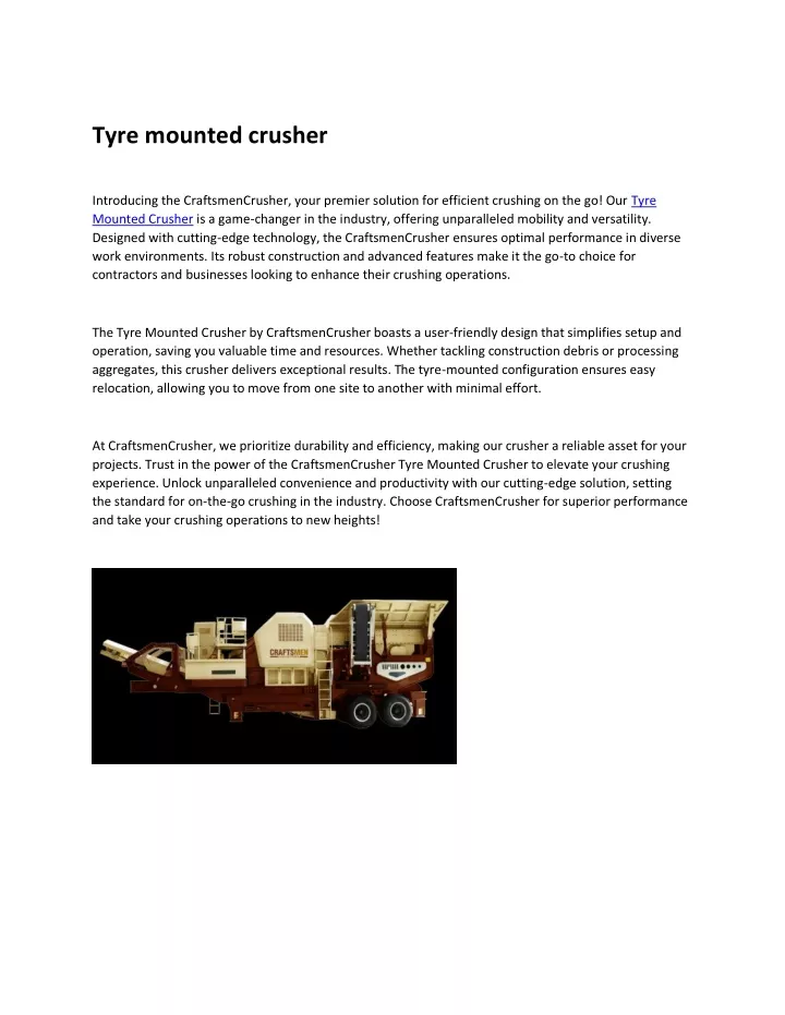 tyre mounted crusher