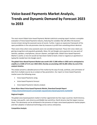 voice based payments market analysis trends