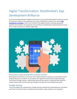 Digital Transformation Multilimited's App Development Brilliance