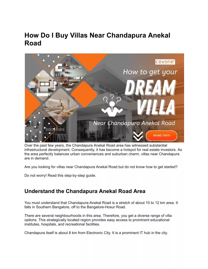 how do i buy villas near chandapura anekal road