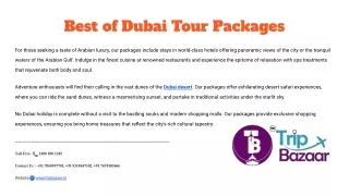 Best Dubai Holiday Tour packages