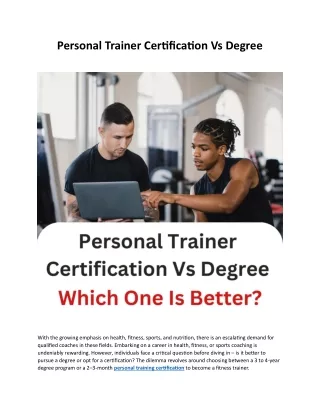 Personal Trainer Certification Vs Degree
