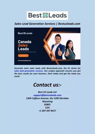 Sales Lead Generation Services  Bestusleads.com