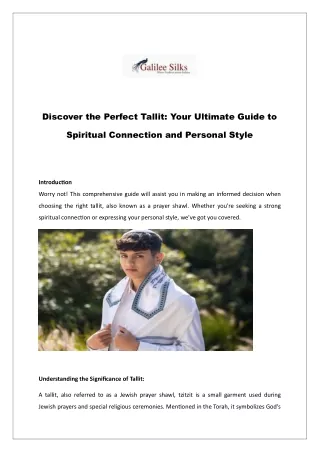 Discover the Perfect Tallit - Your Ultimate Guide to Spiritual Connection and Personal Style