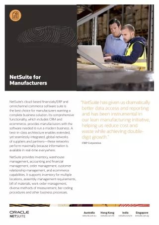 NetSuite Solutions for Manufacturers