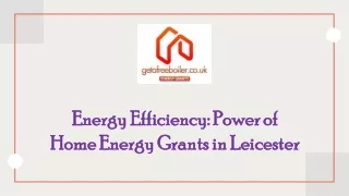 Energy Efficiency: Power of Home Energy Grants in Leicester