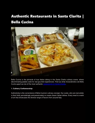 Authentic Restaurants in Santa Clarita  Bella Cucina
