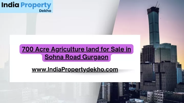 700 acre agriculture land for sale in sohna road