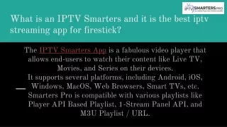 What is an IPTV Smarters and it is the best iptv streaming app for firestick_