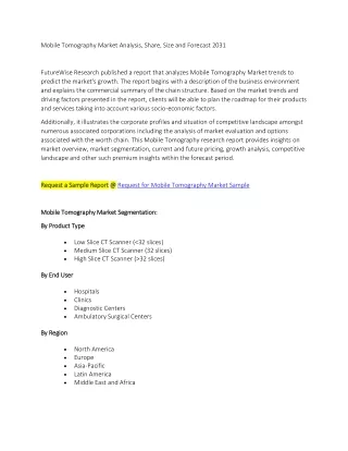 mobile tomography market analysis share size
