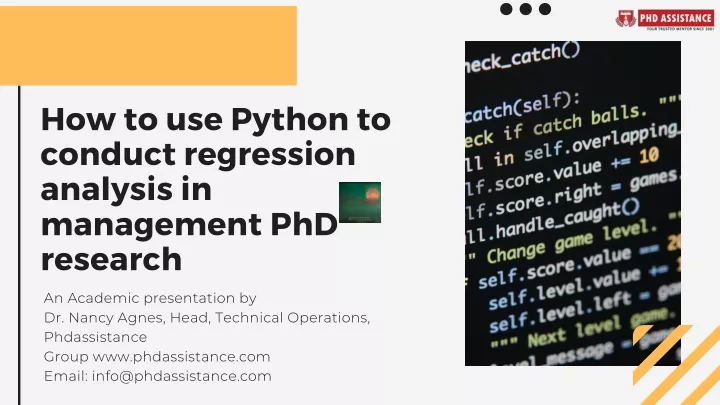 how to use python to conduct regression analysis