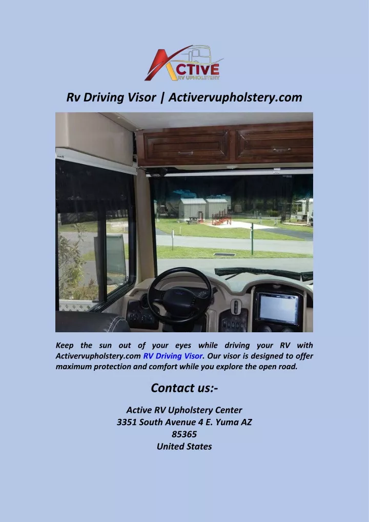 rv driving visor activervupholstery com