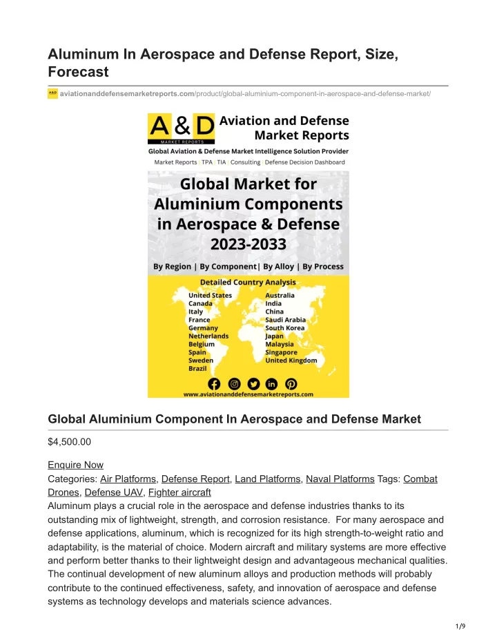 aluminum in aerospace and defense report size