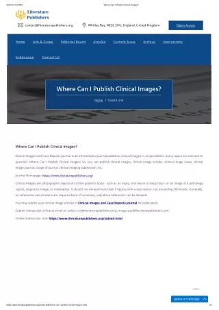 Where Can I Publish Clinical Images_