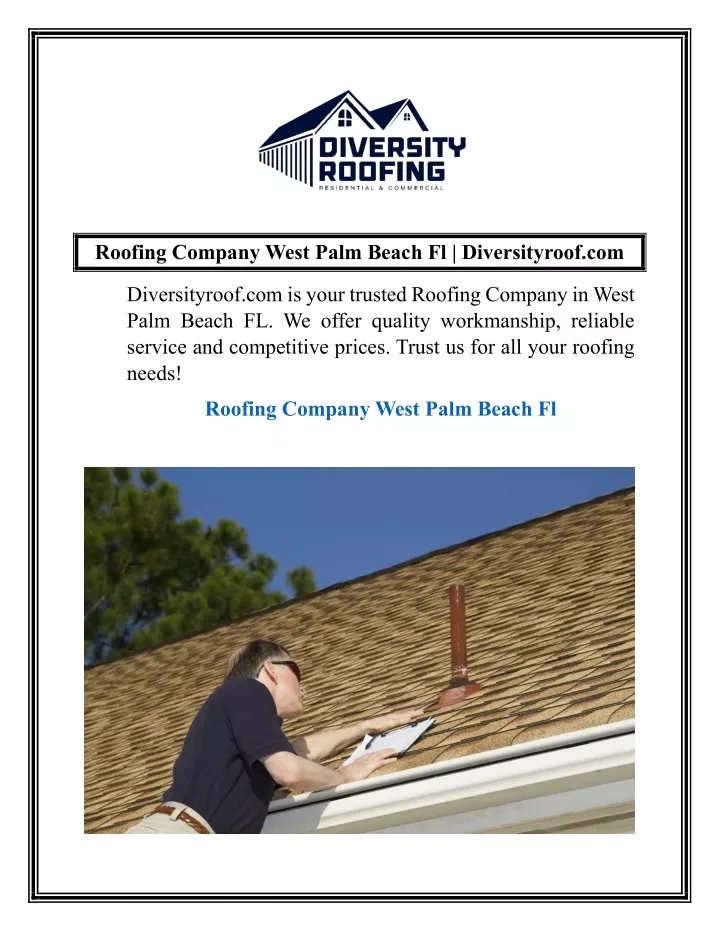 roofing company west palm beach fl diversityroof