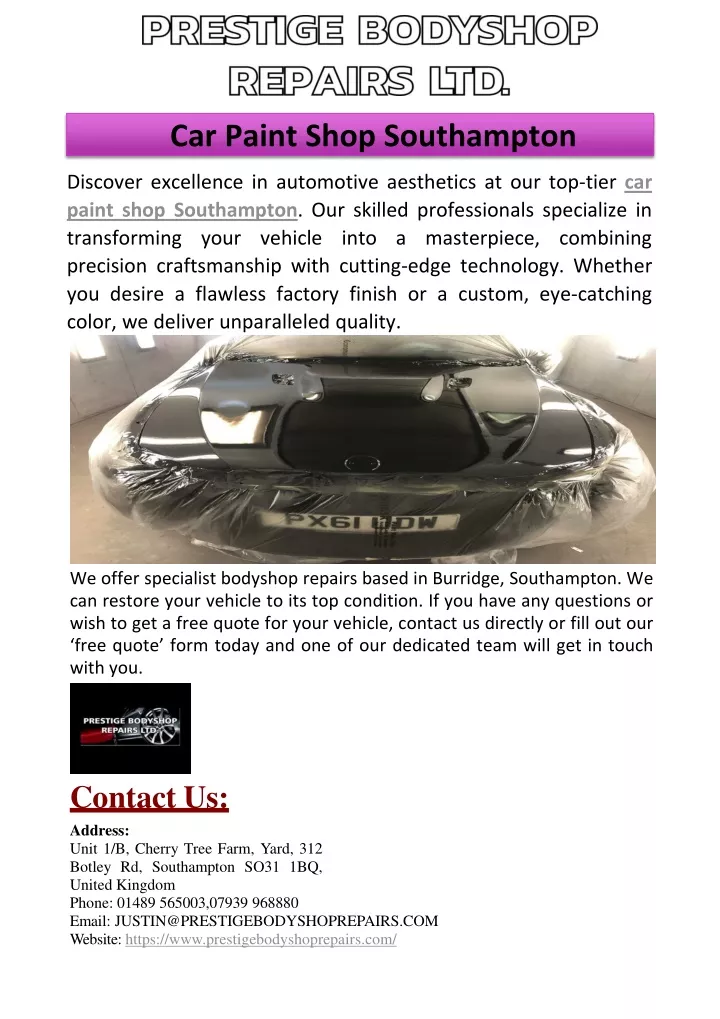 car paint shop southampton