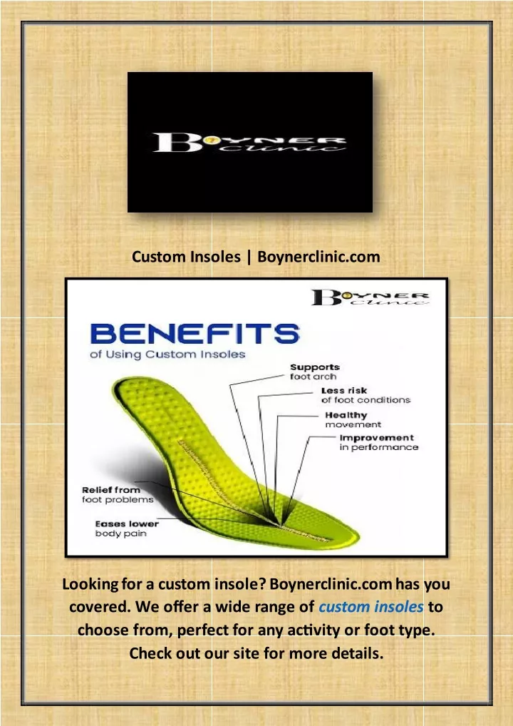 custom insoles boynerclinic com