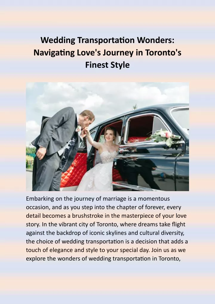 wedding transportation wonders navigating love