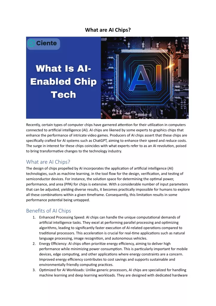 what are ai chips