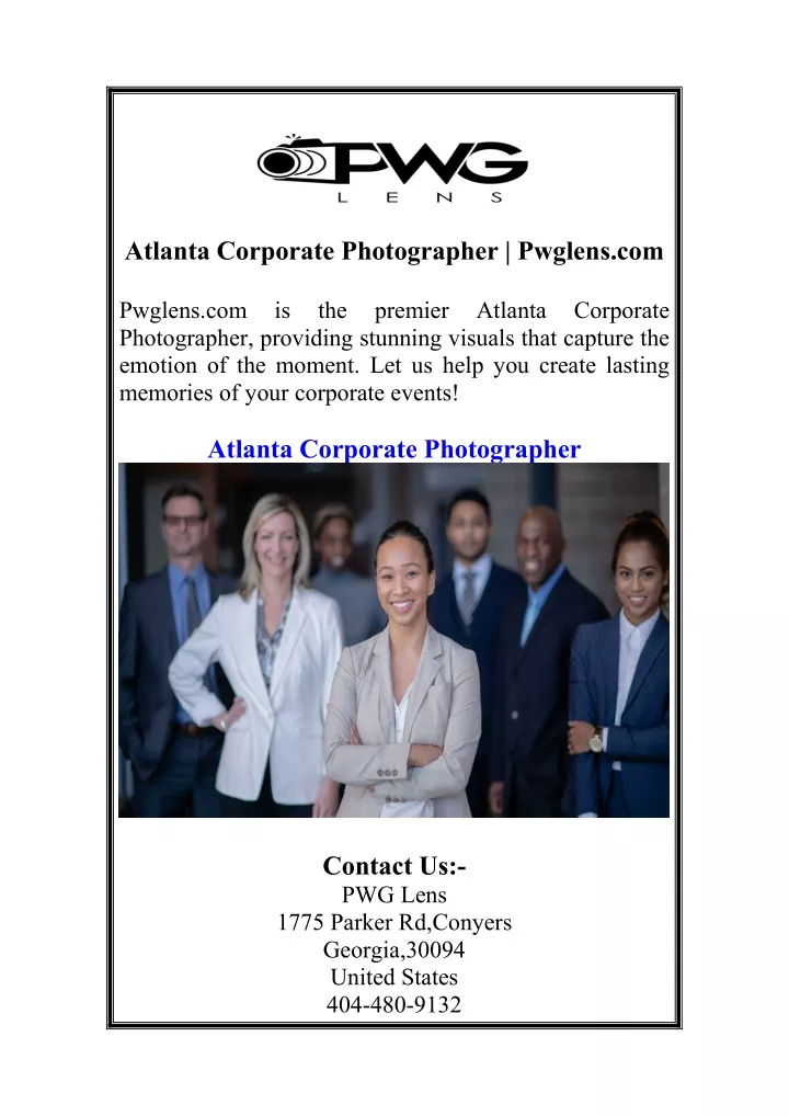 atlanta corporate photographer pwglens com