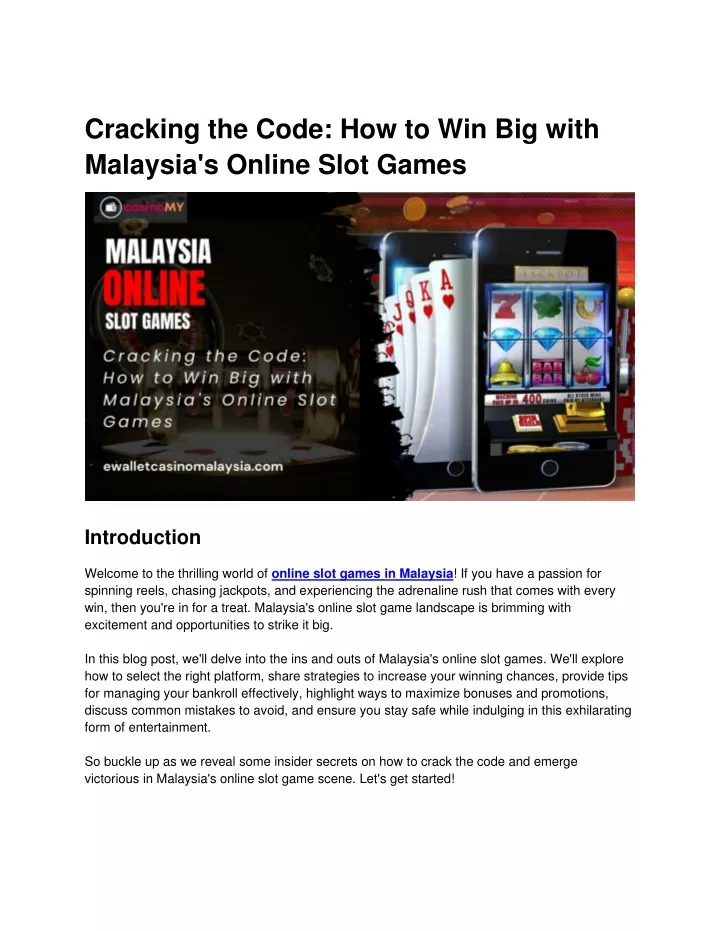cracking the code how to win big with malaysia