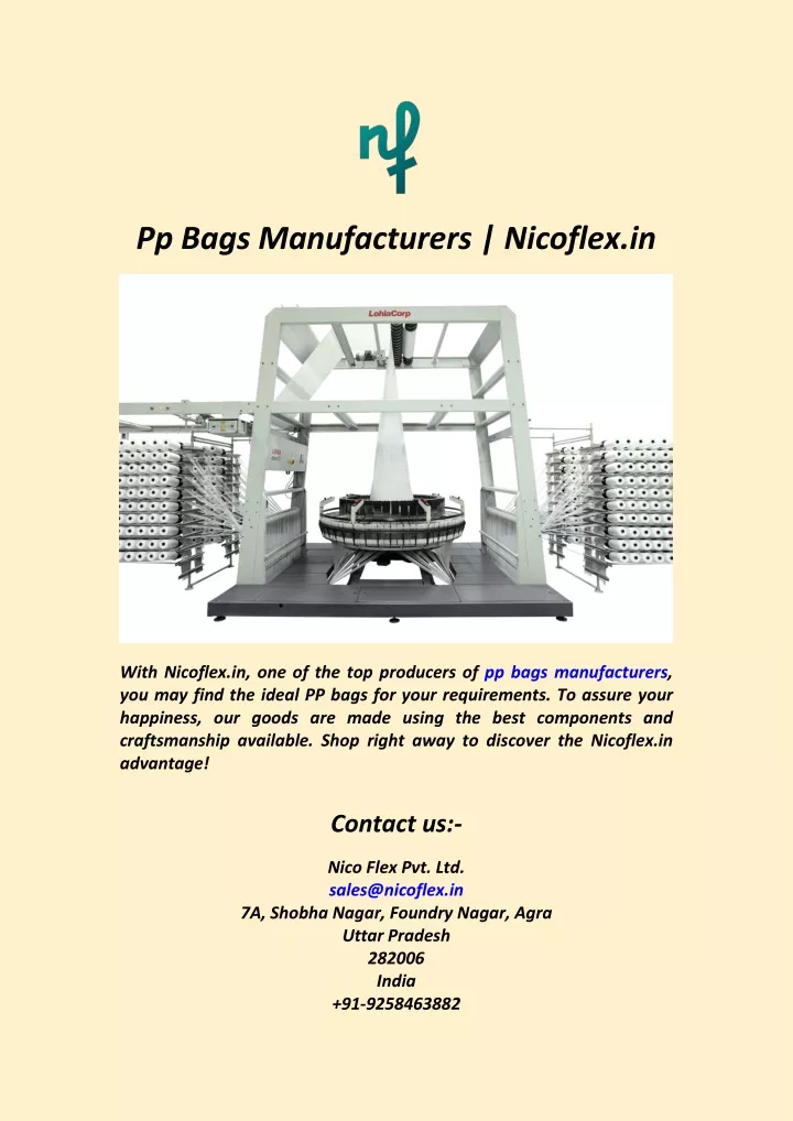 pp bags manufacturers nicoflex in